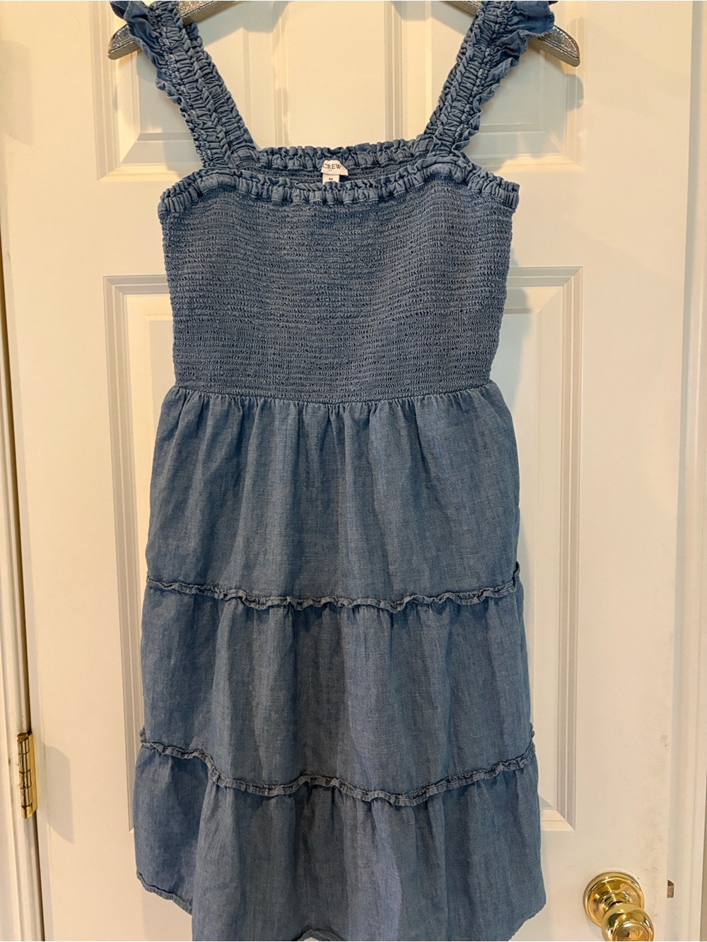 J. Crew Factory Smocked Mini Dress with Ruffle Straps-medium